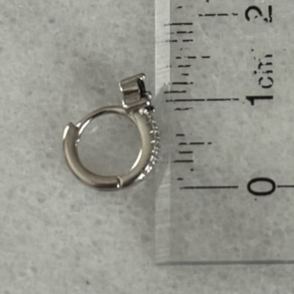 COPY - Sterling Silver Black Crystal Flower Small Huggie Hoop Earrings
Brand… - Picture 4 of 5